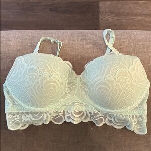 Victoria's Secret pink light mint green lace bralette